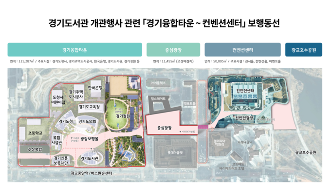 경기융합타운~수원컨벤션센터 광교 중심보행축 구간. (사진=경기도 제공)