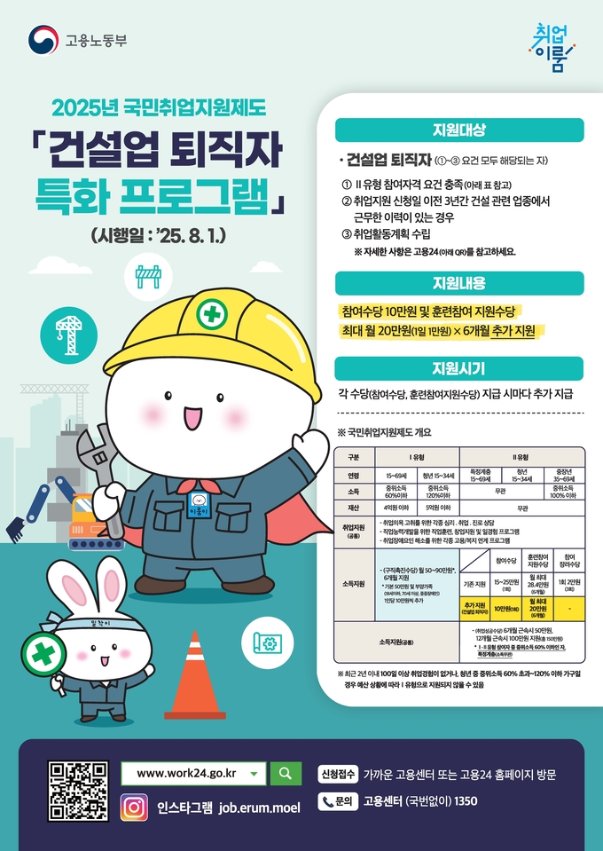 '건설업 퇴직자 특화 프로그램' 홍보물. (사진=건설근로자공제회 제공)