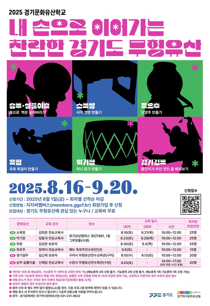 경기역사문화유산원, 2025 경기문화유산학교 포스터. (사진=경기문화재단 제공) 