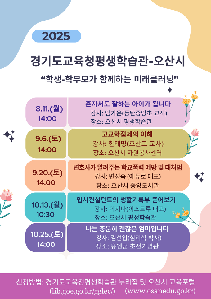 오는 11일부터 10월 25일까지 학생, 학부모가 함께하는 '미래클러닝' 프로그램이 운영된다. (사진=경기도교육청 제공)
