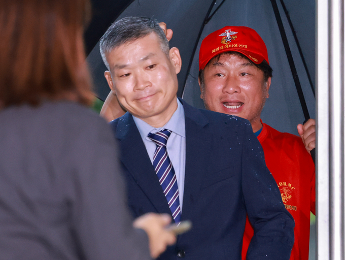  13일 김동혁 전 국방부 검찰단장이 채 상병 순직사건 외압 의혹을 수사하는 이명현 특별검사팀에 출석했다. (사진=연합뉴스)