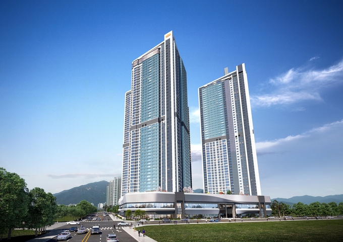 e편한세상 삼천포 오션프라임 투시도. (사진=DL이앤씨 제공)