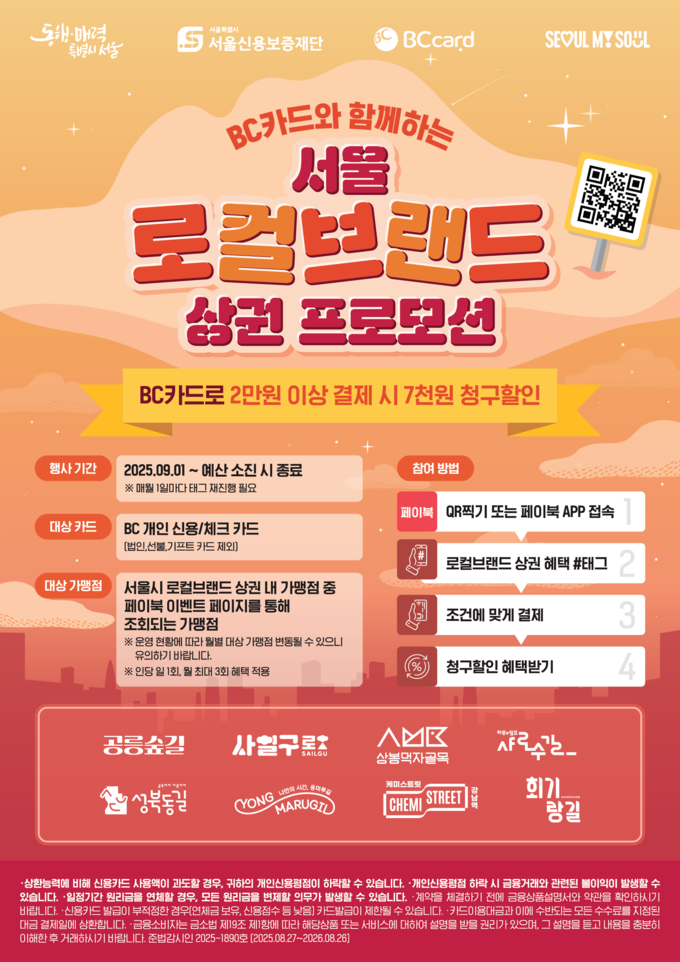 BC카드, 로컬브랜드 상권 활성화로 민간소비 확산 지원 '총력' (사진=BC카드 제공)
