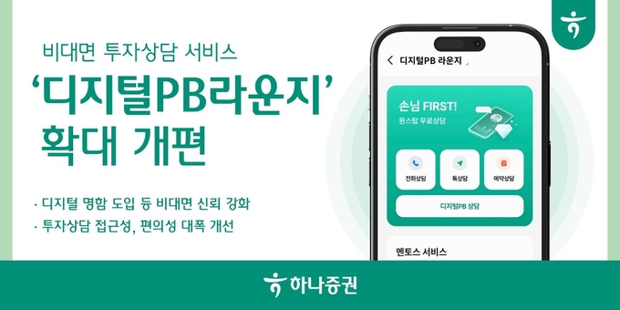 하나증권이 비대면 투자상담 서비스 ‘디지털PB라운지’를 새롭게 확대 개편했다. (사진=하나증권 제공)