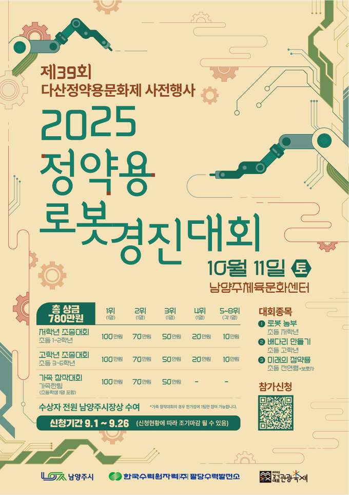 ‘2025 정약용 로봇경진대회’. (포스터=남양주시 제공)