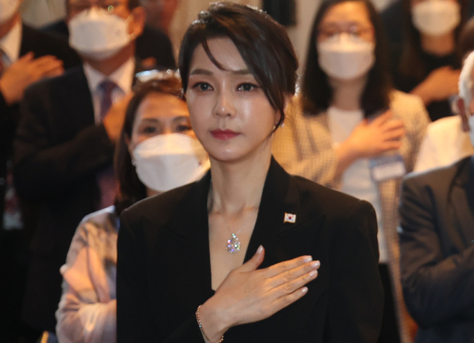  2022년 6월 김건희 여사가 스페인 동포 만찬간담회에 참석하고 있다. (사진=연합뉴스)