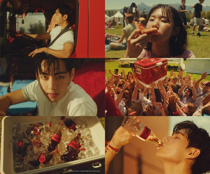 '코카-콜라'가 브랜드 앰배서더인 방탄소년단 멤버 뷔와 함께한 '코카-콜라 제로' 신규 광고를 선보인다. (사진='코카-콜라' 제공)