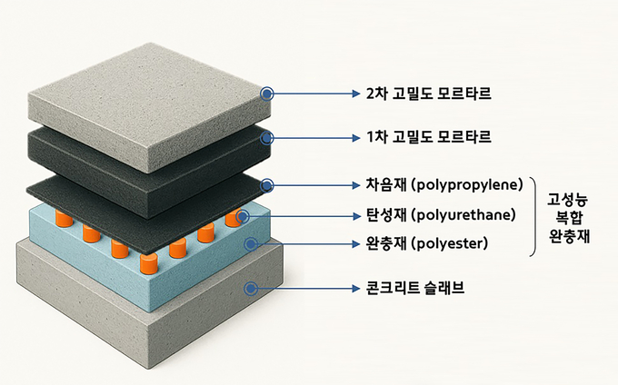 현대건설이 강화된 기준과 평가방법을 적용한 바닥충격음 성능등급평가에서 1등급 인정서를 취득한 바닥시스템. (사진=현대건설 제공)