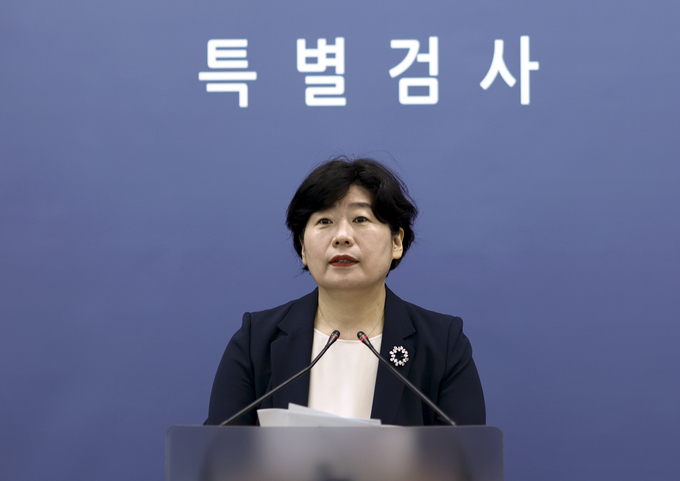  지난달 19일 오후 박지영 내란특검보가 특검 사무실이 마련된 서울 서초구 고등검찰청 기자실에서 브리핑을 하고 있다. (사진=연합뉴스)
