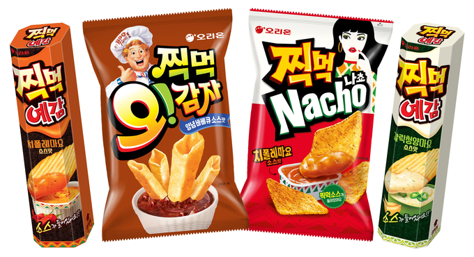 오리온이 소스에 찍어 먹는 ‘찍먹’ 스낵으로 제과 시장에서 돌풍을 이어가고 있다. (사진=오리온 제공)