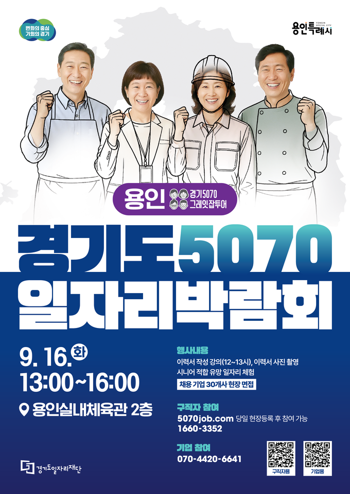 ‘2025 경기도 5070 일자리박람회 in 용인’ 포스터. (사진=경기도일자리재단 제공)