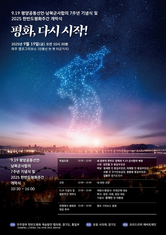 9.19 평양공동선언 7주년 기념행사 포스터 (이미지=경기도 제공)