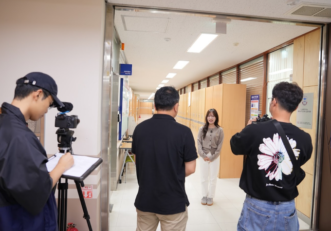 경복대학교 의료미용학과 연합뉴스TV ‘K-뷰티의 힘’ 촬영 현장. (사진=경복대학교 제공)