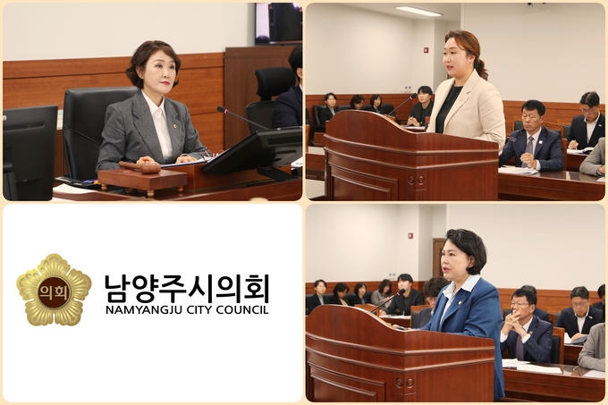 윗줄 왼쪽부터 시계방향으로 : 이경숙 위원장, 전혜연 의원, 박윤옥 의원. (사진=남양주시의회 제공)
