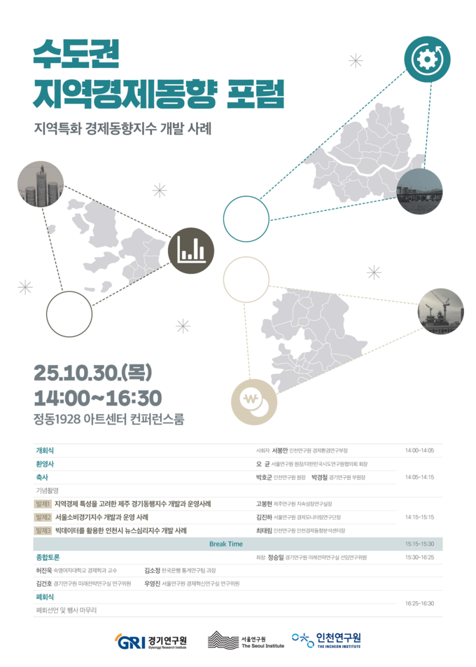‘수도권 지역경제동향 포럼’ 포스터. (사진=경기연구원 제공)