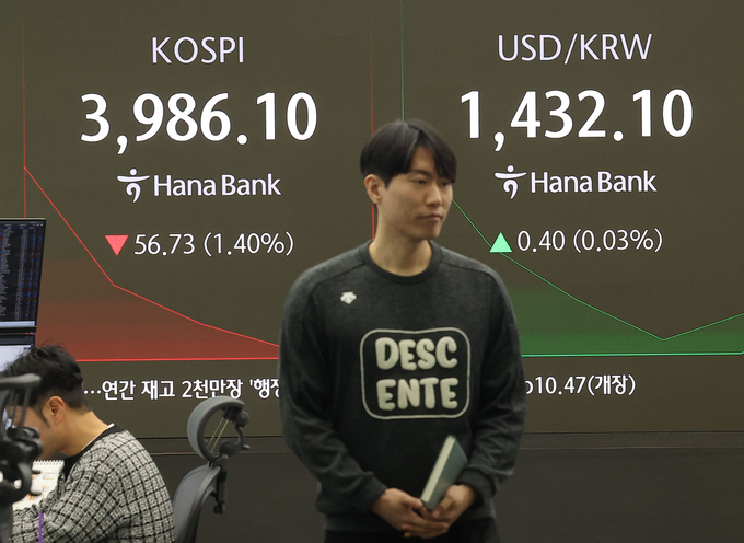 지난 27일 고점돌파후 하락 출발한 코스피. (사진=연합뉴스)