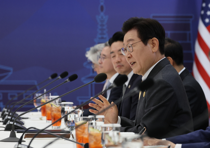 이재명 대통령이 29일 경북 경주박물관에서 열린 한미 정상회담에서 발언하고 있다. (사진=연합뉴스)