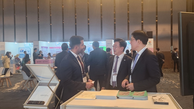 인천경제자유구역청이 30일 서울 파르나스 호텔에서 열리는 '인베스트 코리아 서밋'에 참가하고 있다. ( 사진=인천경제청 제공 )