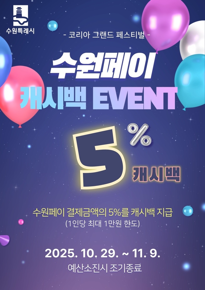 수원페이 캐시백 이벤트 홍보물. (사진=수원시 제공)