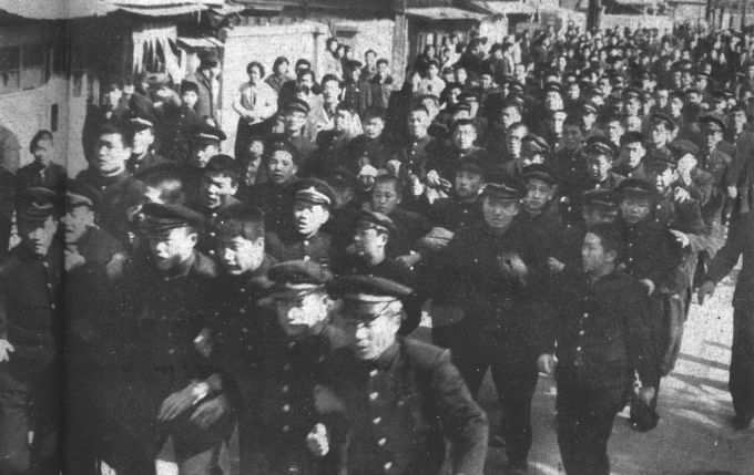  1929년 11월 3일 광주시에서 광주학생항일운동이 일어난 모습. (사진=민주화운동기념사업회 누리집 갈무리)