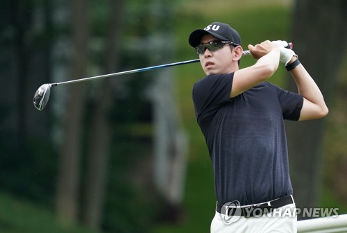 28일 미국 코네티컷주 크롬웰의 TPC 리버 하일랜즈에서 열린 미국프로골프(PGA) 투어 트래블러스 챔피언십 셋째 날 노승열이 공동 7위로 올라섰다. 사진은 노승열의 티샷 모습. (사진=연합뉴스)