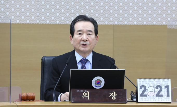 국무회의 주재하는 정세균 총리.(사진=연합뉴스)