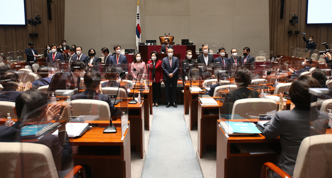 국민의힘 원내대표단 소개. (사진=연합뉴스 제공)