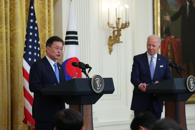 공동기자회견 발언하는 문재인 대통령. (사진=연합뉴스)