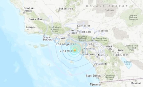 미국 LA 지역에 규모 4.3. 지진. (사진=USGS 홈페이지 캡처/연합뉴스)