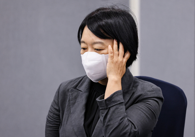 지난달 29일 국회서 열린 디지털 플랫폼 기업 간담회에 참석한 한성숙 네이버 대표의 모습. (사진=연합뉴스)