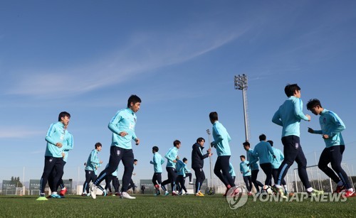 <strong>2018년 1월 터키 안탈리아에서 전지훈련하던 축구대표팀 모습. (사진=</strong>연합뉴스 자료사진)