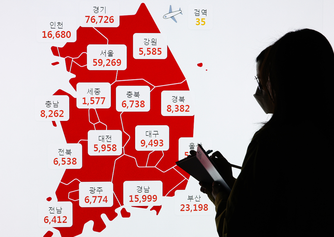 멈추지 않는 코로나 19 확산, 사상 최다 기록 ( 사진 = 연합뉴스 제공 )