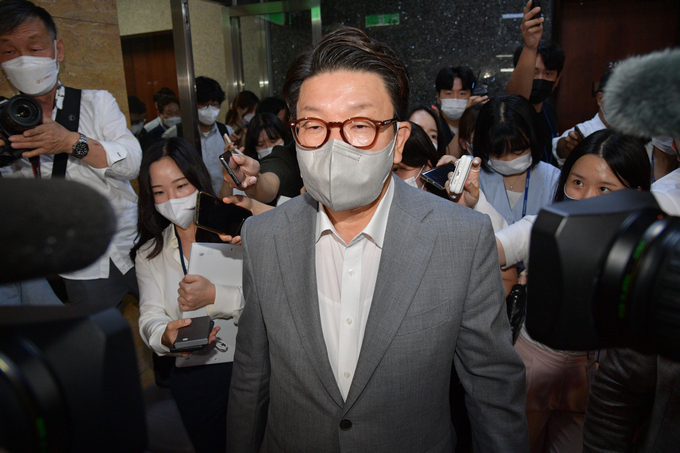 권성동 국민의힘 당 대표 직무대행 겸 원내대표가 27일 오전 국회에서 열린 국민의힘-부산·울산·경남 예산정책협의회에 참석하고 있다. (사진=연합뉴스 제공)