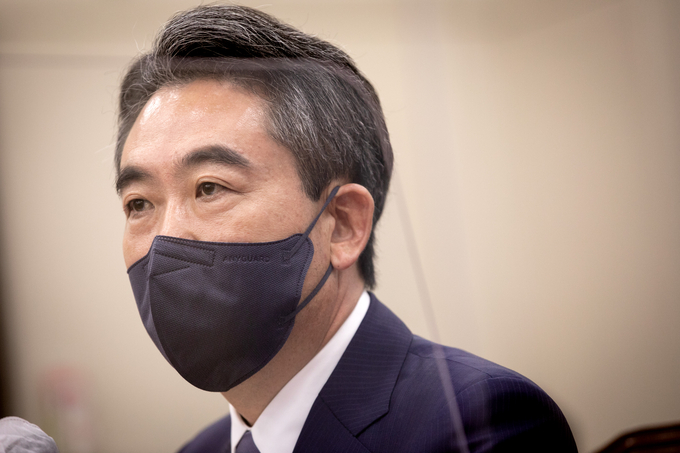 윤희근 경찰청장 후보자가 8일 오전 국회 행정안전위원회에서 열린 인사청문회에 출석해 있다. (사진=연합뉴스 제공)