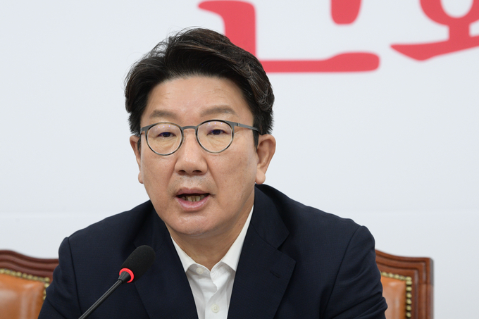 22일 국회에서 열린 국민의힘 비상대책위원회 회의에서 권성동 원내대표가 발언하고 있다. (사진=연합뉴스 제공)