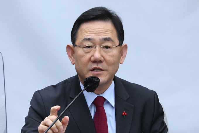 주호영 국민의힘 원내대표가 16일 국회에서 열린 원내대책회의에 참석해 발언하고 있다. (사진=연합뉴스 제공)