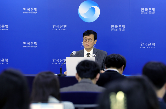 4월 금융통화위원회 금리 결정 기자간담회. (사진=연합뉴스 제공)