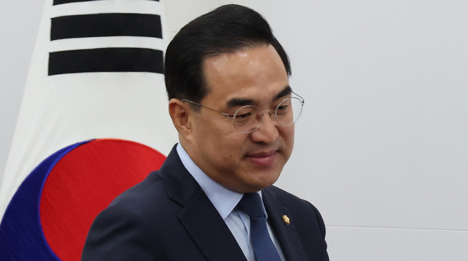 박홍근 더불어민주당 원내대표가 20일 국회에서 열린 정책조정회의에 참석하고 있다. (사진=연합뉴스)