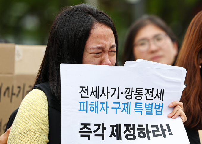 울부짖는 전세사기 피해자. (사진=연합뉴스 제공)