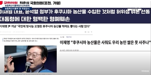 최춘식 의원이 제시한 이재명 대표 발언 기사.