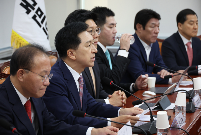 국민의힘 지도부는 5일 국회에서 최고위원회의를 실시하고 있다. (사진=연합뉴스)