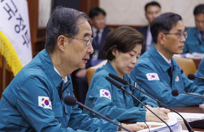 한덕수 국무총리가 25일 정부서울청사에서 제113차 중앙안전관리위원회 겸 중앙지방안전점검회의를 주재하고 발언하고 있다. (사진=연합뉴스)