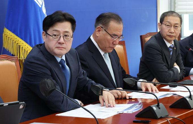 홍익표 더불어민주당 원내대표는 9일 국회에서 열린 정책조정회의에 참석했다. (사진=연합뉴스)