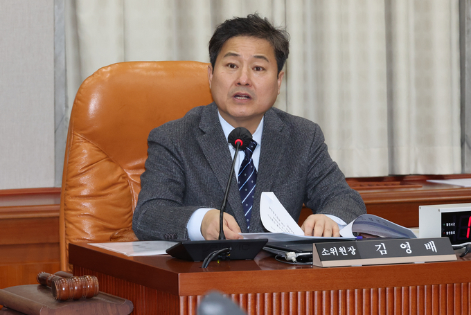 김영배 국회 정치개혁특별위원회 위원장이 4일 국회에서 열린 정개특위 소위원회 회의에서 발언하고 있다. (사진=연합뉴스)