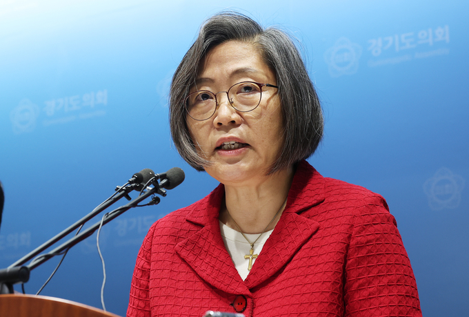 이수정 경기대학교 범죄심리학과 교수가 2024년 총선거 출마 기자회견을 하고 있다. (사진=연합뉴스)