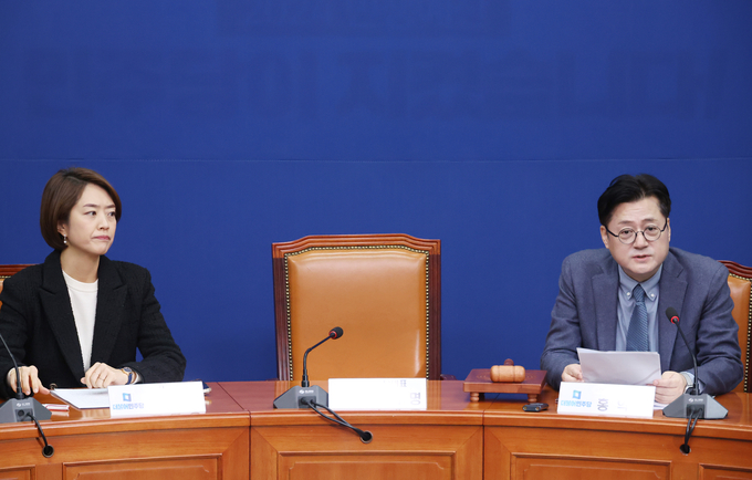 지난 5일 국회에서 열린 더불어민주당 최고위원회의에 이재명 대표의 자리가 비어있다. (사진=연합뉴스)