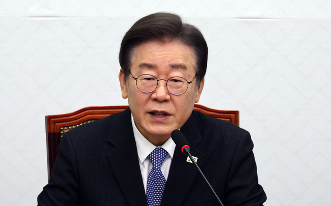 이재명 더불어민주당 대표가 7일 국회에서 최고위원회의를 주재하고 발언하고 있다. (사진=연합뉴스)