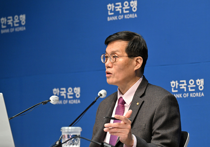 이창용 한국은행 총재가 기자간담회에서 발언하고 있다. (사진=연합뉴스 제공)