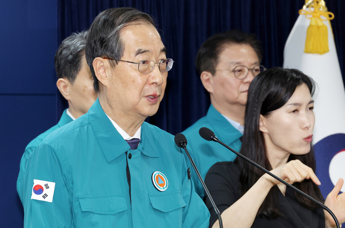 한덕수 국무총리가 9일 서울 종로구 정부서울청사에서 의료개혁 대국민 기자회견을 하고 있다. (사진=연합뉴스)