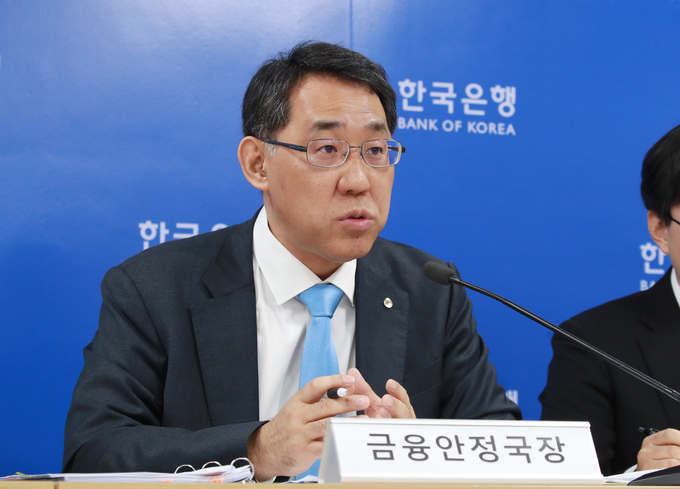 장정수 한국은행 금융안정국장이 26일 오전 서울 중구 한국은행에서 열린 금융안정보고서(2024년 6월) 설명회에서 발언하고 있다. (사진=한국은행 제공)